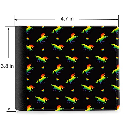 (Lgbt Unicorn Lesbian Gay Pride Rainbow Pattern Front Pocket Slim Bifold Leather Wallet RFID Blocking with ID Window for Men2