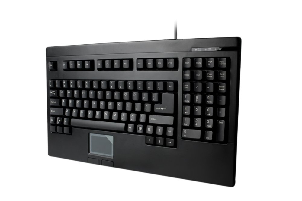 Adesso Compact 1U Design 2-Button Touchpad Keyboard for Windows (ACK-730UB),Black