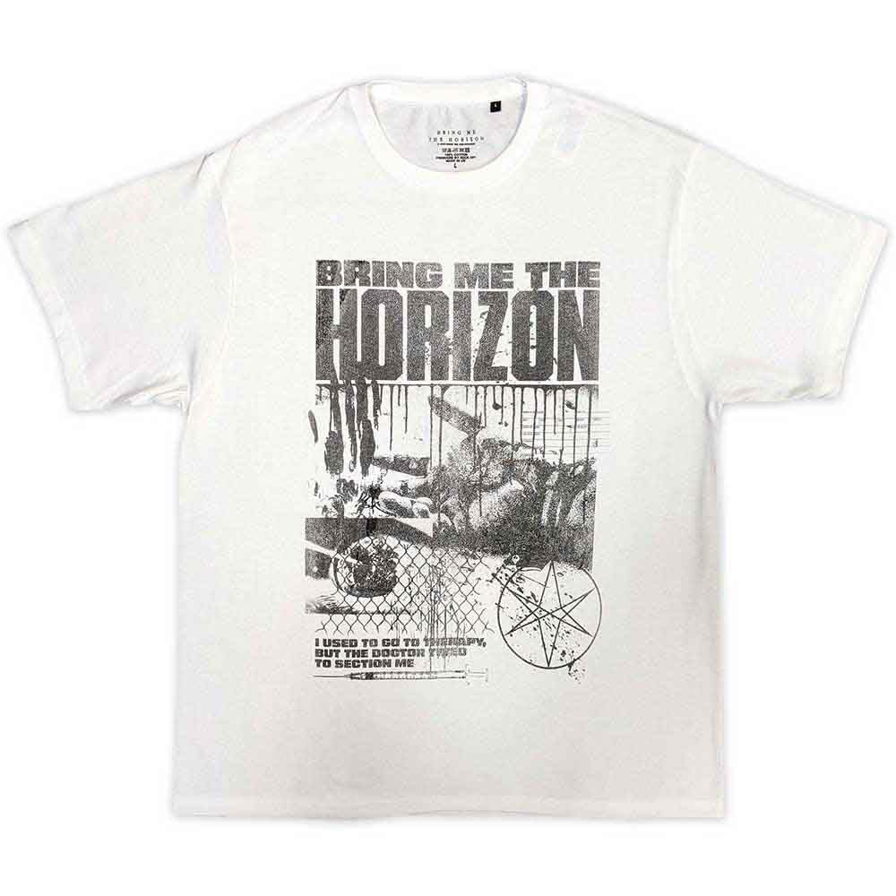 Rock Off Officially Licensed Products Men's White Bring Me The Horizon Therapy T Shirt L