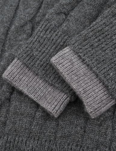 Vamtac Sweaters for Men Oversized Knit Sweater V Neck Stand-up Collar Pullover Cable Knitted Jumper Faux Two Tops Y2k4