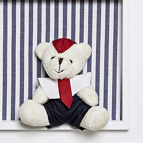 Quadro Príncipe Ursinho Marinheiro, Quarto Bebê Infantil Menino, Potinho de Mel, Marinho