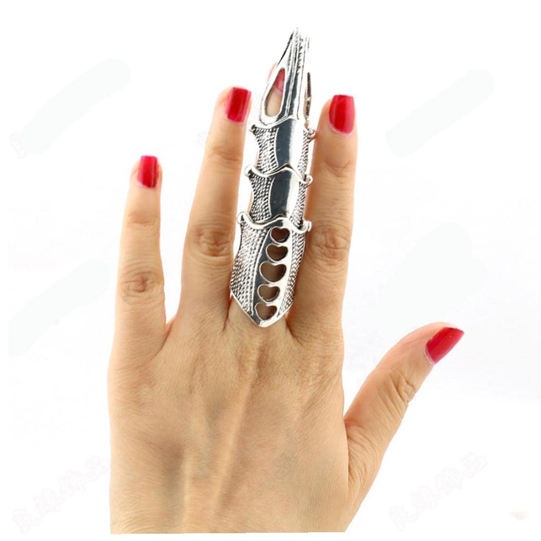 Set Di 10 Anelli Per Unghie Punk Con Artigli Per La Punta Delle Dita In Metallo Dorato Per Halloween Cosplay Vestibilita Regolabile