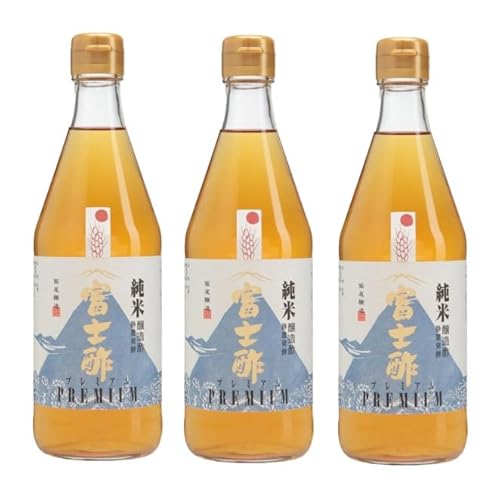 3本セット 飯尾醸造 富士酢 プレミアム 500ml 無農薬 天然醸造 長期熟成 無添加 まろやか 酸味 高級 米酢 調味料 ドレッシング 寿司飯 健康 美容 京都老舗