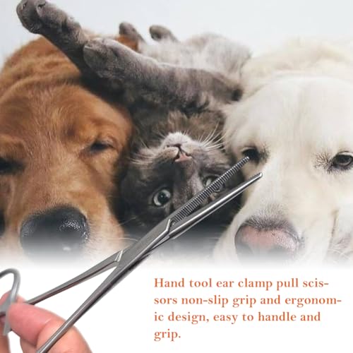 Ohrhaarpinzette für Haustiere, Edelstahl Hemostat, Haustierpinzette für Hunde und Katzen, Hemostat, Tierärztliche Zange, Haustier Puller Pinzette, Klemme mit geradem Ende, Haustier Puller Pinzette