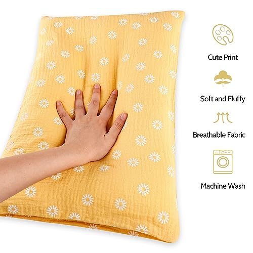 Hnhuaming P-01 Kid Muslin Cotton Pillowcase 2 Pack,Two Pillowcases And One Pillow,13X18 Travel Pillow thumb #2