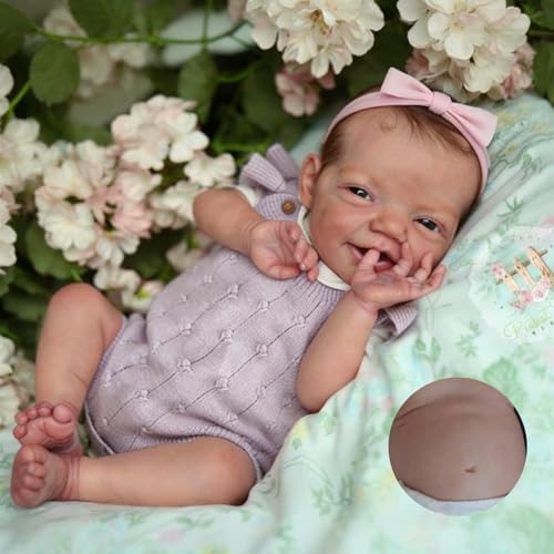 Anano Muñeca Reborn, Bebe Reborn Silicona Cuerpo Completo 45cm Be...