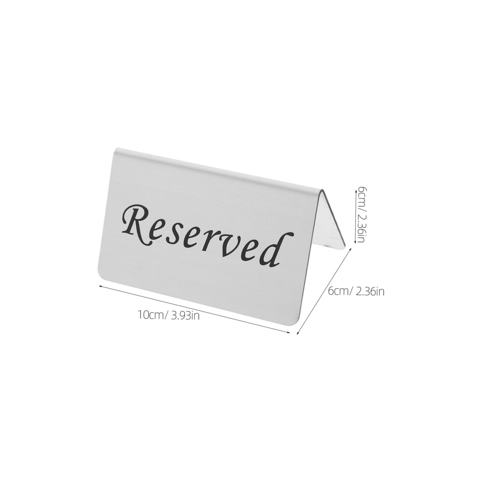Unomor 4Pcs Reserved Table Signs Stainless Steel Tent Style Reservation Signs for Weddings Parties and Events Elegant Shaped Table Markers Easy to Clean and Reusable