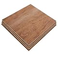 ZOFORTY 4 Pack Walnut Plywood 12 x 12 x 0.2 Inch Plywood Sheets Unfinished Craft Wood Board for Laser Cutting & Engraving, DIY Projects, Painting, Fretwork, and Wood Burning