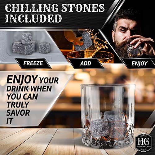 Luxury Gift For Men – Whiskey Decanter Set With Cooling Stones For Beloved Husband Or Dad Birthday Gift – 4 Whiskey Glasses And Decanter Set Is a Great Gift Idea for Whisky, Bourbon, or Scotch lovers
