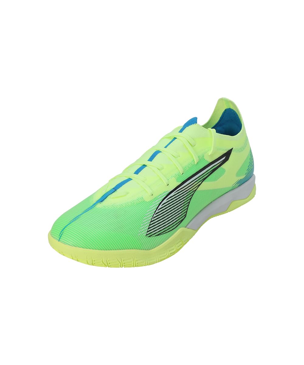 PUMA Unisex Ultra 5 Match IT Soccer Shoe, Fizzy Apple White-BLUEMAZING, 10.5 UK