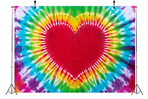 Fondo Fotográfico BELECO 10x8FT Corazón Tie Dye Arcoíris miniatura 3