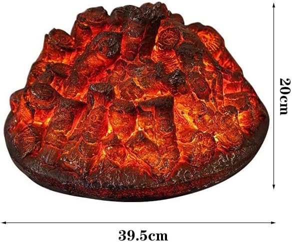 Decorative Fireplace 15.5" Log Set, Round Electric Fireplace Cassette Insert, Realistic Resin Logs LED Ember Bed Modern Home Decor