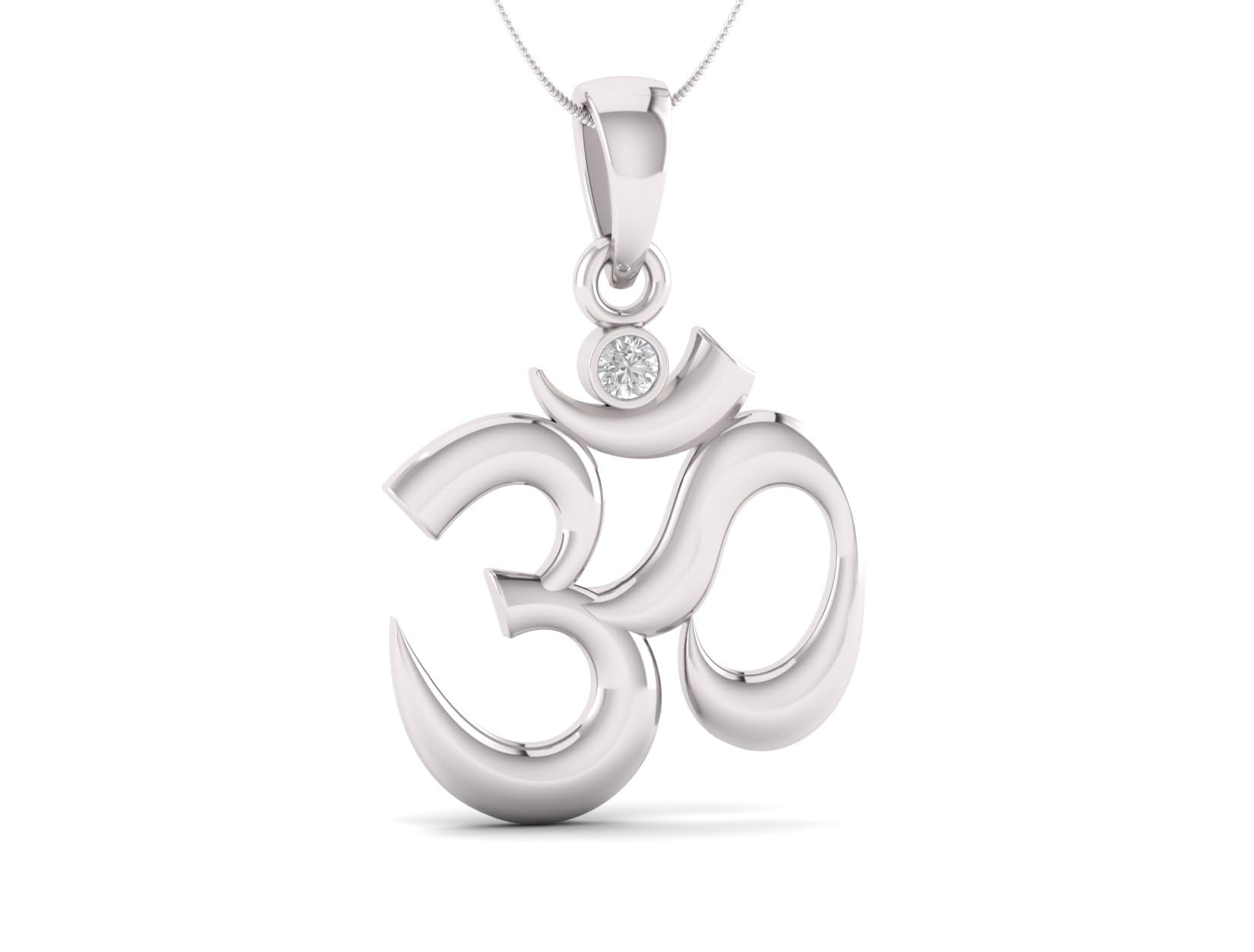 LMDLACHAMAOm God Pendant American Diamond Silver For Men And Women's