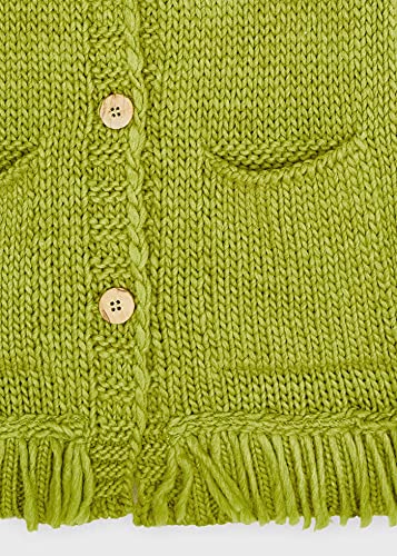 Mayoral Fringed Knit Cardigan for Girls Olive3