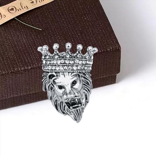 Image of Lion Vintage Men Brooch Pins for Suits Pin Women Brooch Pin Animal Lapel Pin Safety Pin Punk Suit Tie Pin Husband Boyfriend for Valentine's Day Anniversary Birthday Gifts