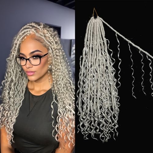 Silver White Goddess Locs Crochet Hair 7-Pack Pre...