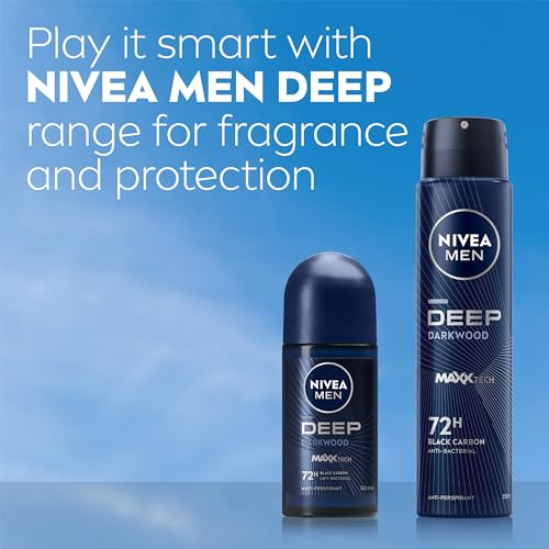 NIVEA MEN DEEP Black Carbon Anti-Perspirant Spray (150ml), Men's Deodorant Spray with 72H of Protection Against Stains and Odours, Anti-Bacterial, Developed with MAXXTECH Formula - Image 8
