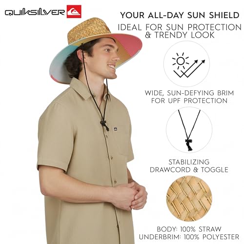 Image of Quiksilver Men's Wide Brim Outdoor Lifeguard Straw Sun Hat