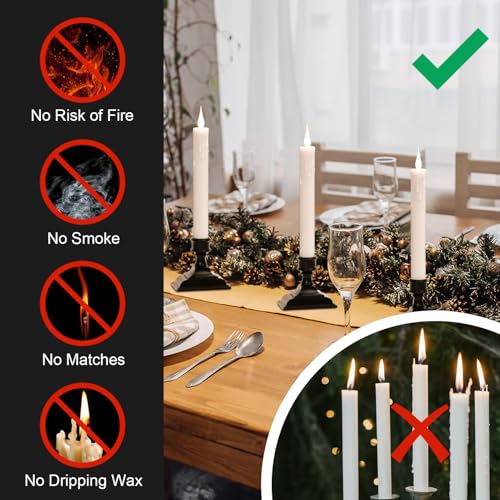 Image of Wondise Flameless Window Candles with Timer & Remote, Battery Operated LED Flameless Flickering Holiday Candles with Removable Holder and Suction Cups for Christmas Thanksgiving Home Decoration