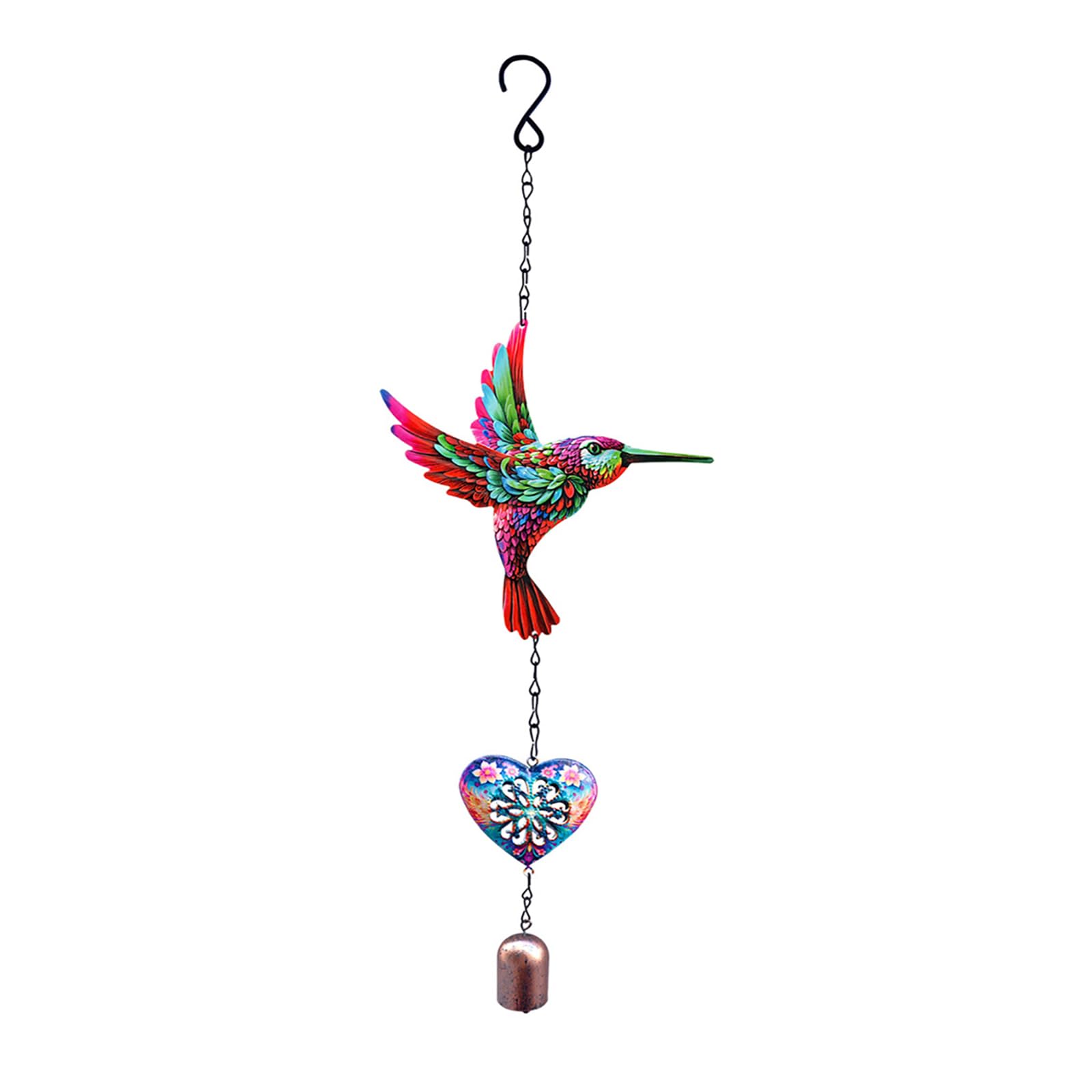 Metal Hummingbird Wind Chimes with Bells for Garden Patio Outdoor Decoration for Mom Unique Hanging Wind Chimes