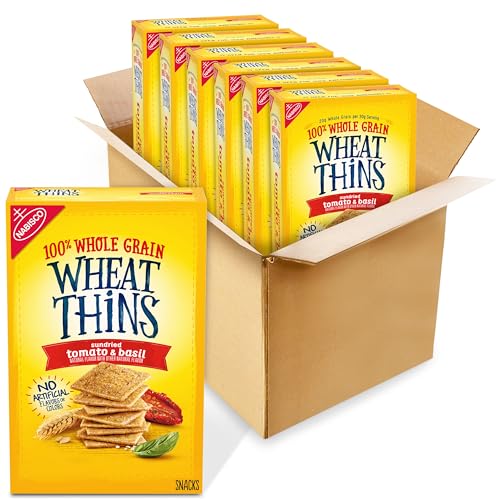 Top 5 Keto Crackers for Guilt-Free Snacking Wheat Thins Sundried Tomato & Basil Snacks, Whole Grain Wheat Crackers, Bulk Snack Crackers, 6-8.5 oz boxes