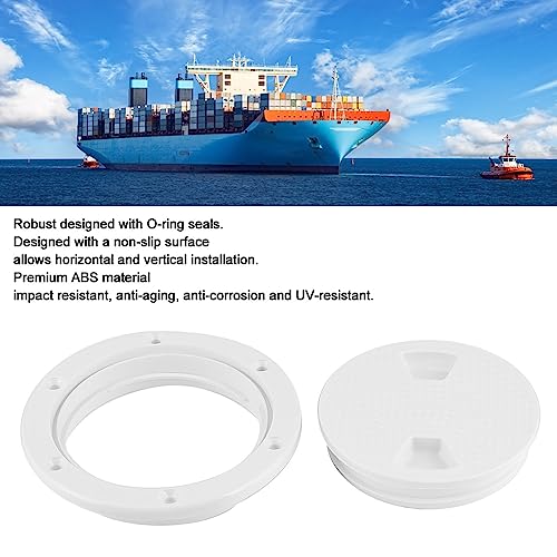 Cocoarm Waterproof Hatch Waterproof Tank Inspection Hatch 4 Inch Boat Round Inspection Hatch 4In Abs Deck Plate Marine Deck Cover Anti- Boat Deck Inspection Round White Cover - Image 4