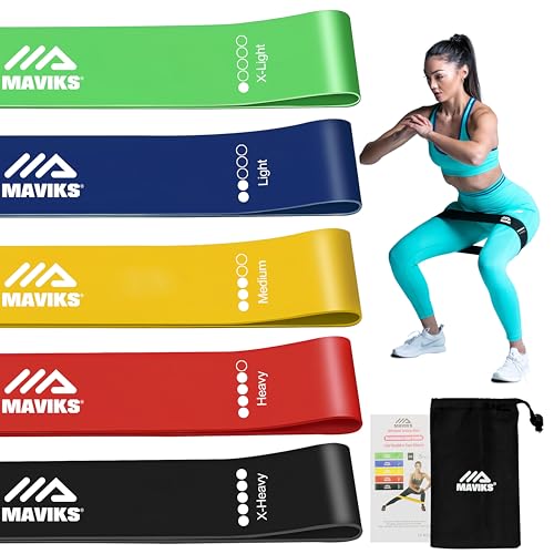 Exercise Bands Resistance Bands for Working Out, Set of 5 Stretch Bands, Elastic Bands for Exercise, Physical Therapy Bands, Arms & Legs Workout, Stretching, Home Fitness, for Women and Man