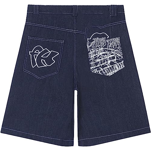 SADWF Herren Y2K Cargo Jean Shorts Gothic Casual Bermuda Short Baggy...