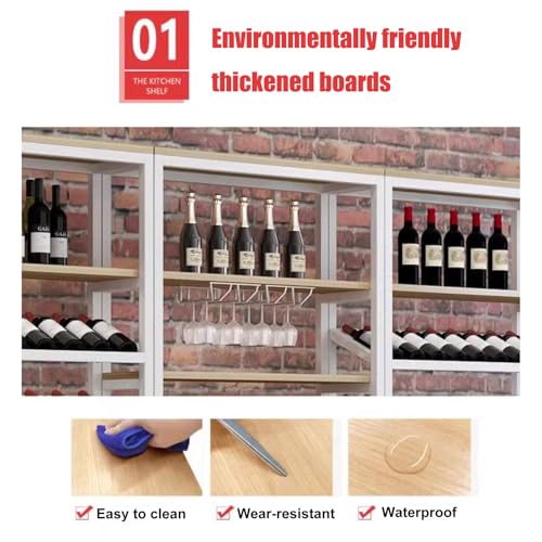 Soporte para botellas de vino freestanding de madera y metal 240cm miniatura 2
