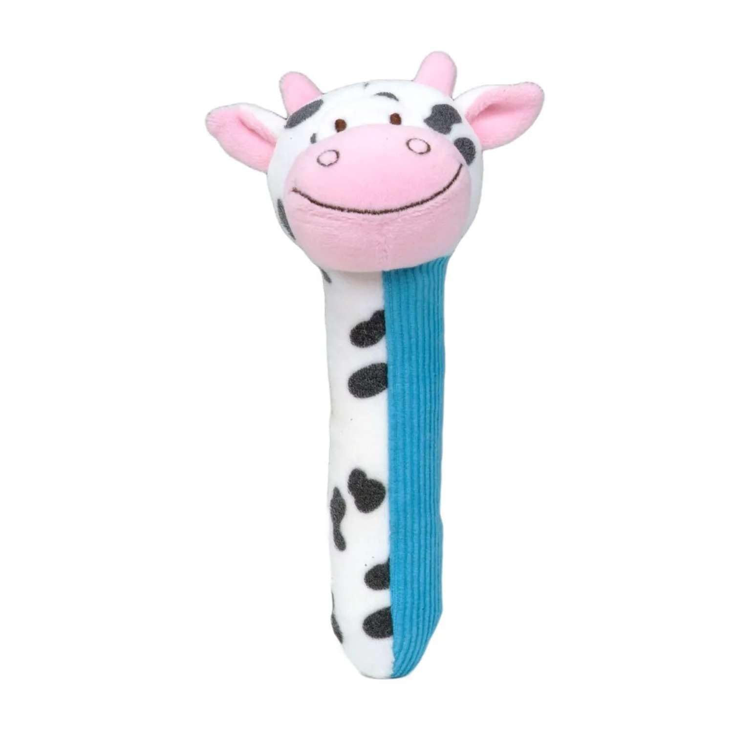 Cow Baby Sensory Rattle by Fiesta Crafts- Squeakaboo Squeaker Toy Rattle for Newborn Baby Toys - Made of ??Soft Plush & Corduroy for - Fun, Interactive, & Colourful Rattles for Babies — image 1