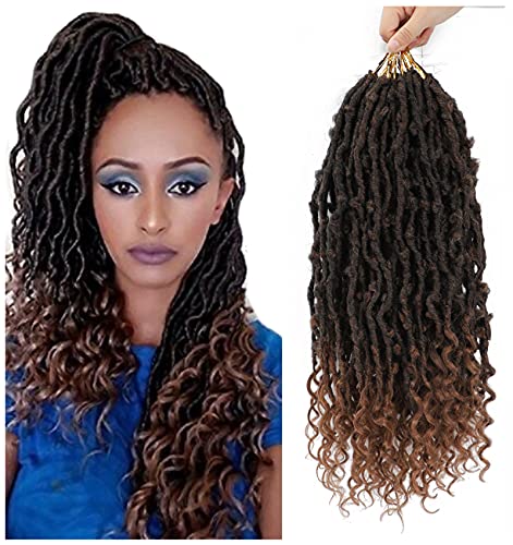 Butterfly Locs Crochet Hair 18 inch , 7 Packs Natural Black Long Butterfly Locs Crochet Braids, Distressed Faux Locs Hair Extensions for Black Women T30#