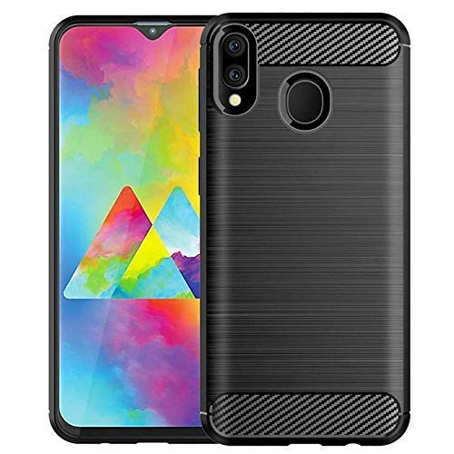 ConnectPoint [Bumper] Exculsive Zebra with Anti Dust Plugs Shockproof Slim Back Cover Case for Samsung Galaxy M30 6.4" - Black