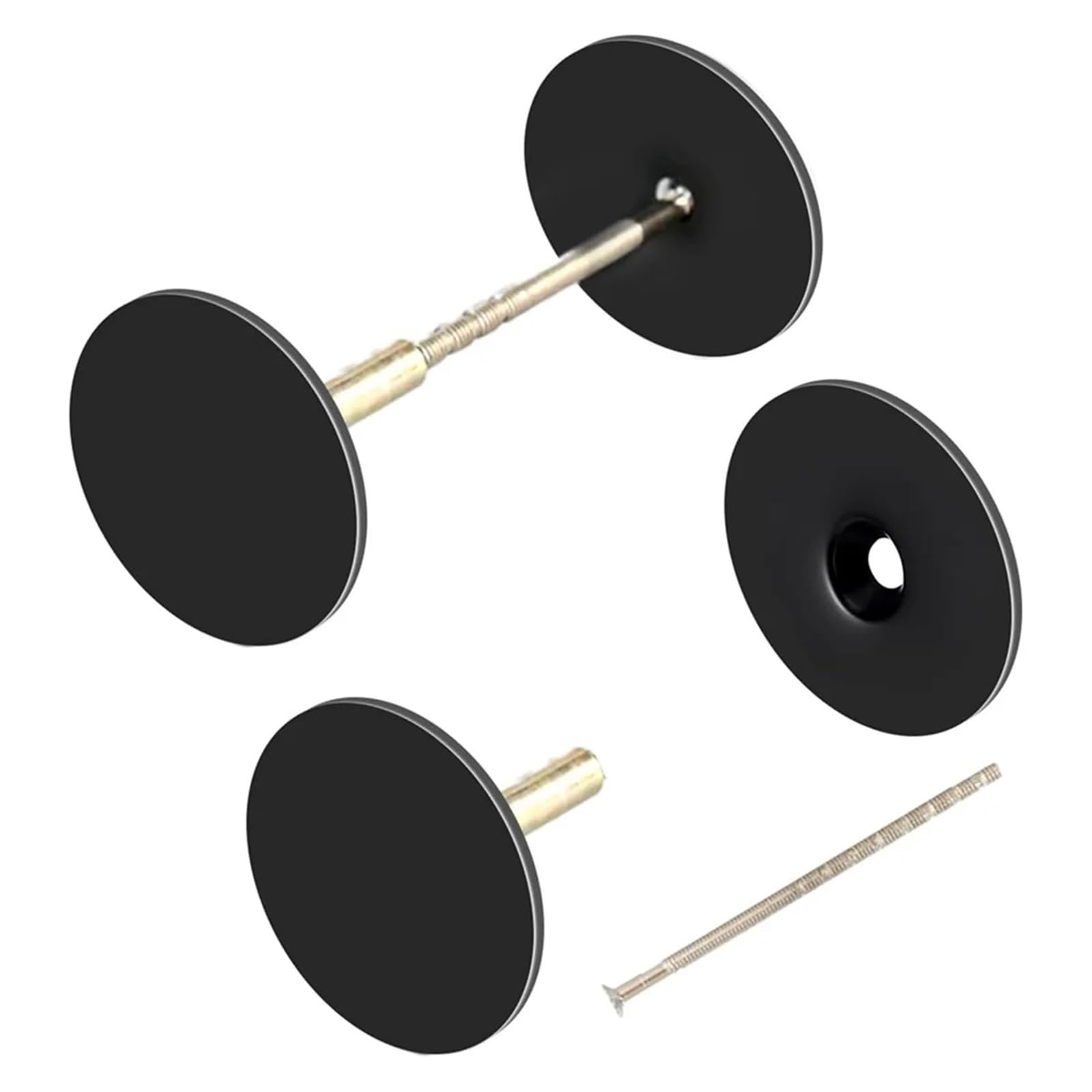 Door Hole Cover Plate 10Pack Door Knob Handle Hole Filler Plate,Metal Connecting Screws Deadbolt Cover Plate (Black)