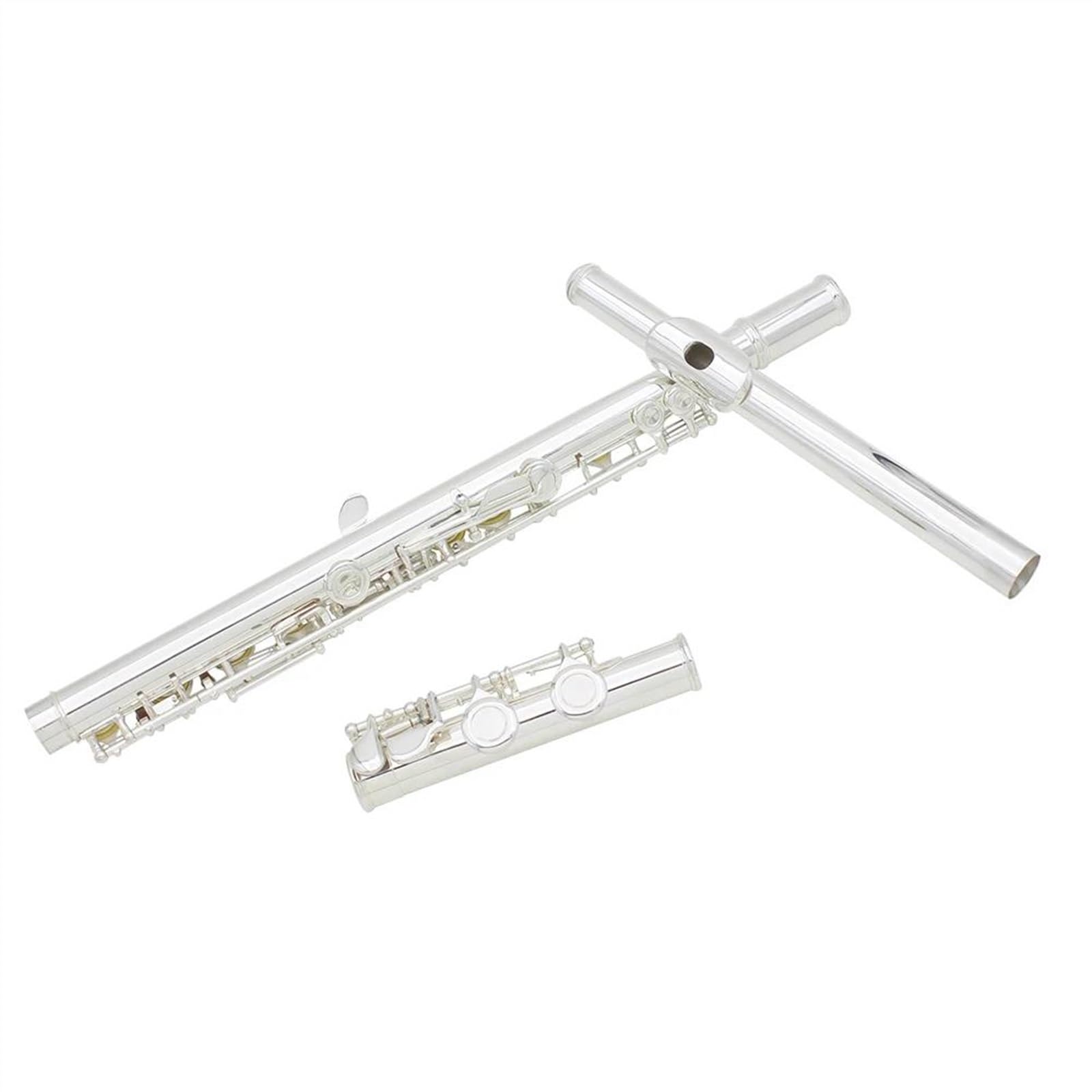Set di flauti a 16 Fori Chiusi, tonalità Do, placcati in Argento, più Chiave Mi, Strumento a fiato.,
