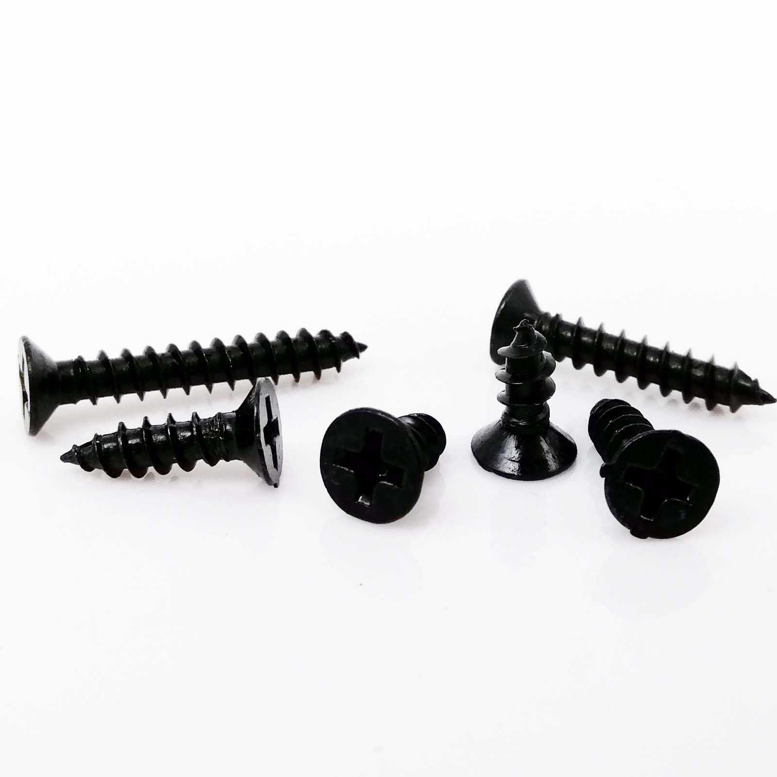 Tornillo autorroscante 50/100 piezas M1 M1.2 M1.4 M1.7 M2 M2.6 M3 M4 de acero negro mini micro cruz Phillips plana avellanada cabeza avellanada autorroscante para madera (30 mm, 100 piezas M3)