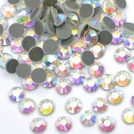 Passamaneria termoadesiva strass 1cm di altezza - Aurora Boreale