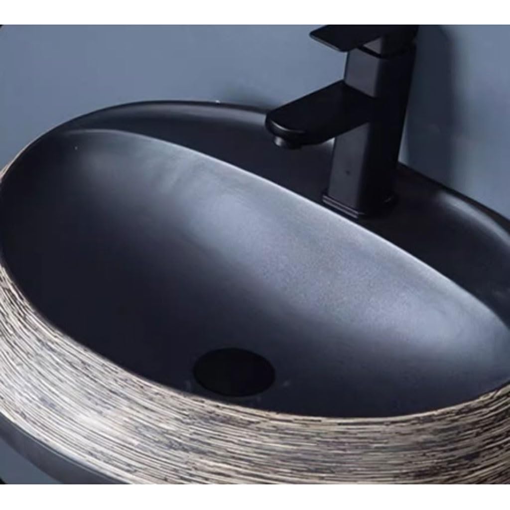 Keramik Standwaschbecken - Retro Badezimmer Gefäß Waschbecken Bodenstehend Waschsäule für Zuhause Stilvolles Arbeitsplatten-Design Ideal für Außen & Innen