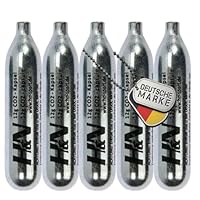 5 x 12g Co2 Kapseln für Airsoft Pistole, Softair, Paintball, Luftpistole oder Luftgewehr - H&N Sport CO2 Patronen Kapsel