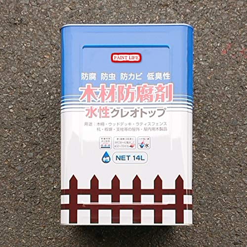 Amazon | 吉田製油所 水性クレオトップ 各色 14L ブラック | 塗料缶