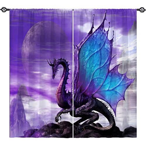ANHOPE Dragon Curtains Colorful