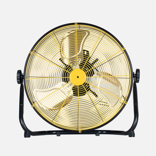 ABRILA - Ventilador Industrial Mapache 80W | 3 Velocidades y 3 Aspas | Orientable 180º | Diseño Compacto y Potente | Ventilación Eficiente 48,5x51x19,5 cm