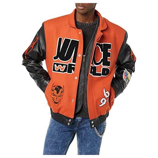 Juice WRLD Men's Jeff Hamilton x Jacket, Orange, XX-Large