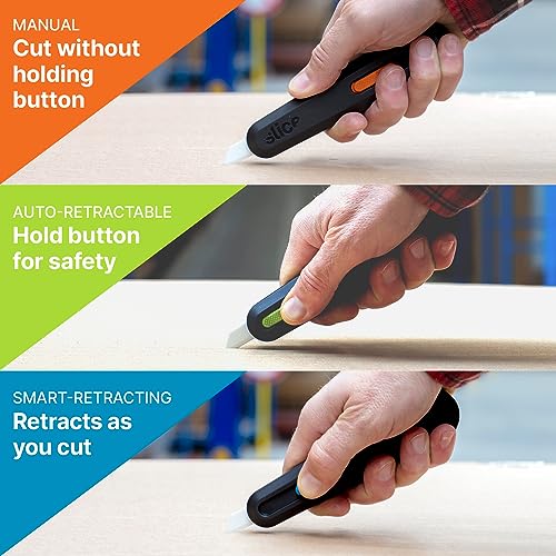 Image of Slice Auto-Retractable Utility Knife, Heavy Duty Box Cutter, Safe Ceramic Blade Lasting 11x Longer Than Metal, 2 Pack