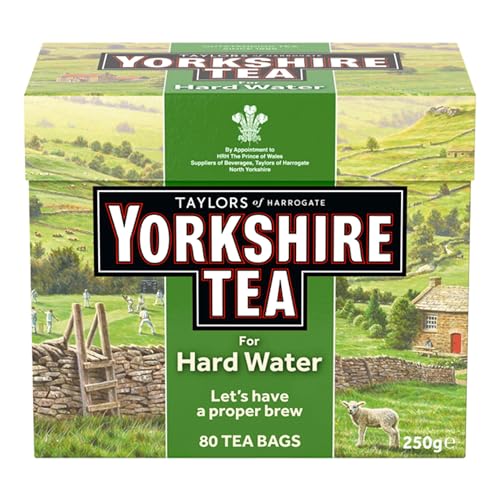 Yorkshire Tea - Té Negro - Mezcla Equilibrada para Áreas con Agua Dura, Infusión Fuerte y Refrescante - 80 Bolsitas de Té