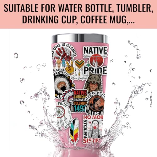 Image of TODOLIA (10Pcs-3in) Indigenous Pride Sticker Pack, No One is Illegal On Stolen Land Native American Sticker, Immigrant Immigration Human Rights Gift, Decor for Laptop Water Bottle Helmet Car Vehicle