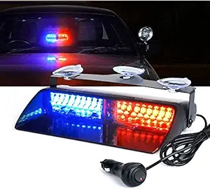 8 LED Police Emergency Flashing Light/Flasher Strobe/Warning Light for Car (Red/Blue Multi Flashing Mode)