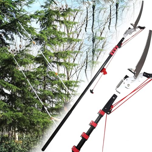 GLMGBP Telescopic Tree Pruners, Professional Telescopic Pole Saws Height Extendable Pruning Saw Gardening Branch Saw Loppers Cutter, Extendable Tree Pruner for Trimming Branches and Leaves (Size :