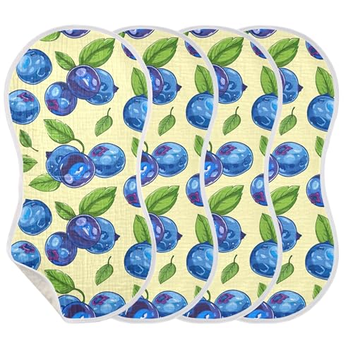 xigua Colored Flowers Baby Burp Cloths for Newborn Boys and Girls 4 Pack, Soft & Absorbent Cotton Baby Burp Cloth, Baby Washcloths, Newborn Towel, Burp Rags3