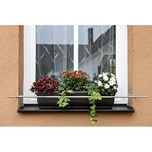 Dastech Blumenkastenhalterung einstellbar 1500 bis 2000 mm für eine Gesamtfensterbreite von 1500-1900 mm/Rostfreies Edelstahl V2A/ Montage auf Dübeln