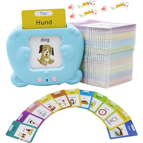 Image of MAYAPHILOS German and English Bilingual Pocket Speech with 510 Sight Words, German Language Learning Toys for Kids, Audible Talking Flashcards, Toddlers' Sensory Preschool Educational Birthday Gifts
